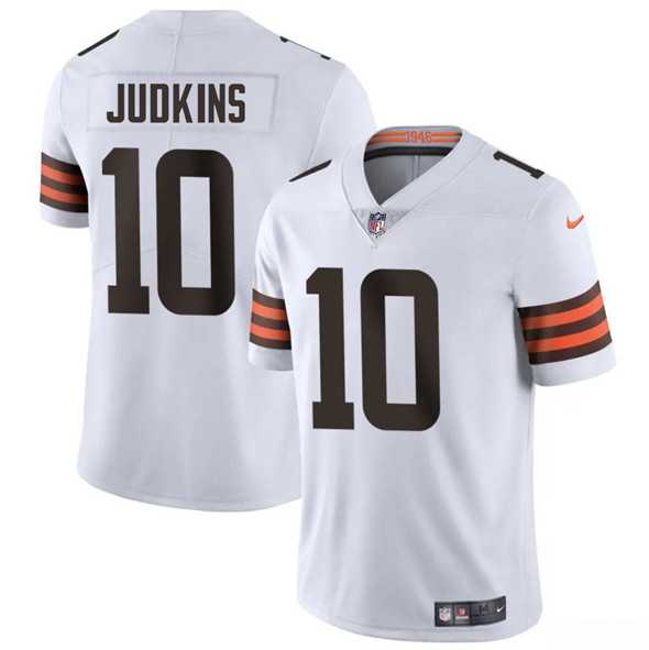 Men & Women & Youth Cleveland Browns #10 Quinshon Judkins White 2025 Vapor Limited Stitched Jersey